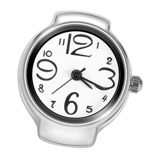 1 st Trendig Dam Herr Quartz Analog Rund Fingerring Kärleksklocka (Vit)