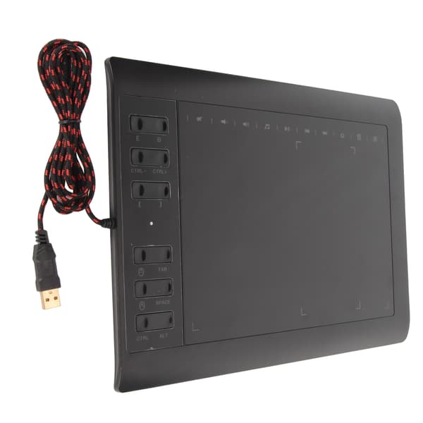 Grafisk tegnetablet 8192 niveauer tryk 233PPS 5080LPI genvejstaster digital kunsttablet til telefon bærbar computer desktop