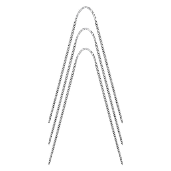 Flexibla Dubbelspetsiga Stickor Set om 3 Metall Korta Stickor 21cm Fasta Dubbeländade Stickor 2mm