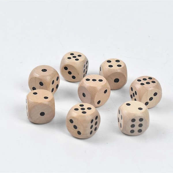 Træ Terninger Sæt - 2cm, Naturlig Birk Træ, Solid og Holdbar, Perfekt til Mahjong og Børns Legetøj