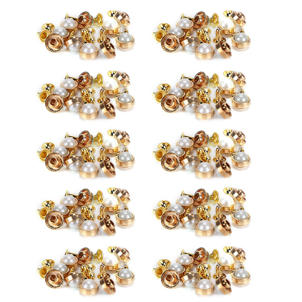 100 sarjaa värikristalli niittiä 8MM DIY sinkkiseos koriste niittejä matkatavaroille vaatteille kengilleValkoinen