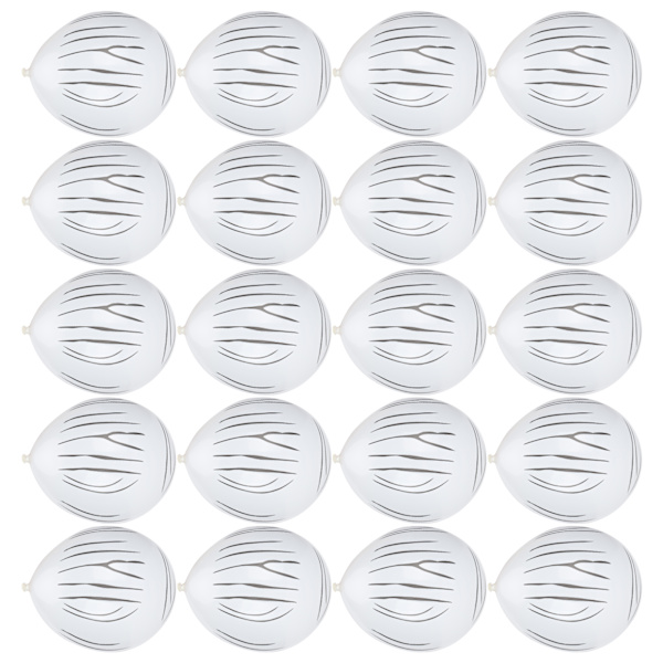 20 st djurformade ballonger runda latexballonger dekoration för födelsedag/fest vit för zebramönster