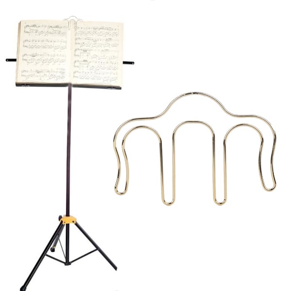 2 st Musiknotshållare Bokklämma Musikinstrument Tillbehör M Typ Järn Lättvikt (Guld )