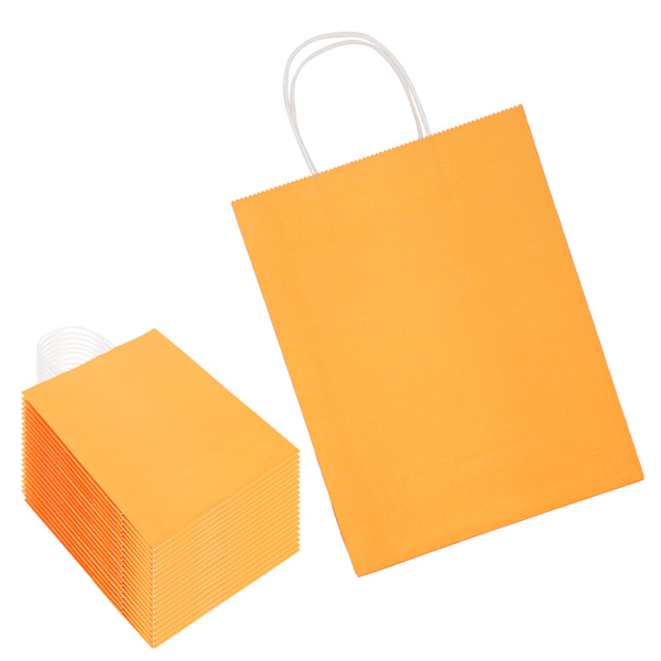 Ympäristöystävällinen kannettava voimapaperikassikauppa Vaatepakkaus Lahjakassi (M 21 x 11 x 27,5 cm) Oranssi