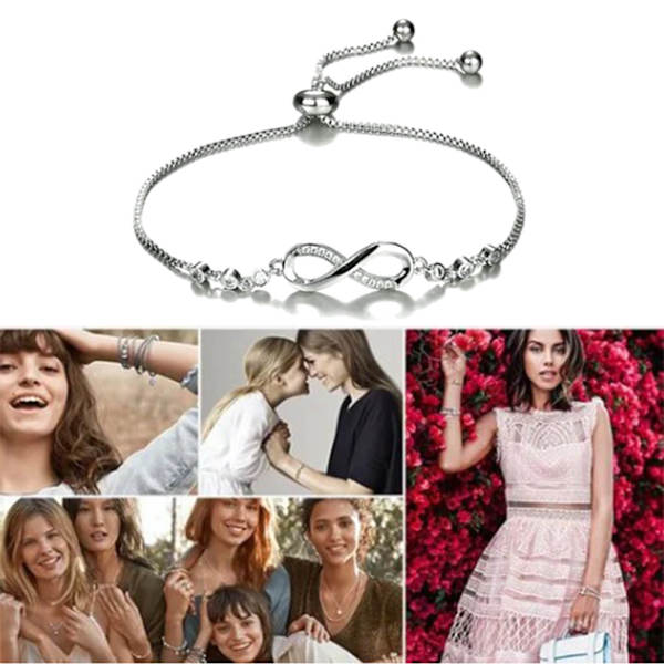 Trendigt armband med strass för kvinnor, justerbart armband i legering med utsökt unikt hänge, smycken för dejting
