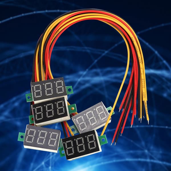 5 stk. Blå 0,36 tommer Digital Display DC Voltmeter Tre Tråds LED Volt Meter Spenningsovervåker