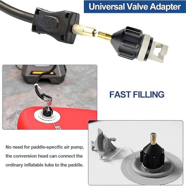 Kajak Pumpe Adapter Inflator Dyse Kompressor Tilbehør Udstyr Til Oppustelig Sup Paddle Båd