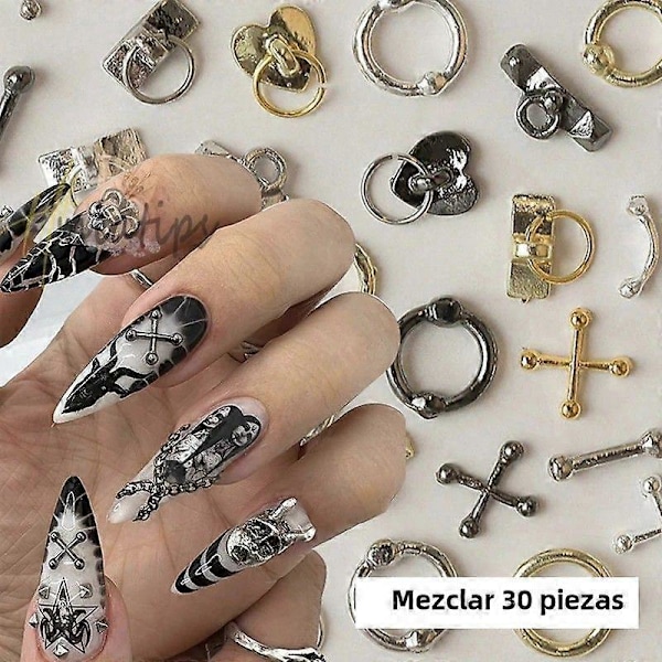 Kawaii Nagelkonstdekorationer med 3D Akrylblommor och Pärlor för DIY Nagelkonst Manikyrdekoration Sommarstil mix30st