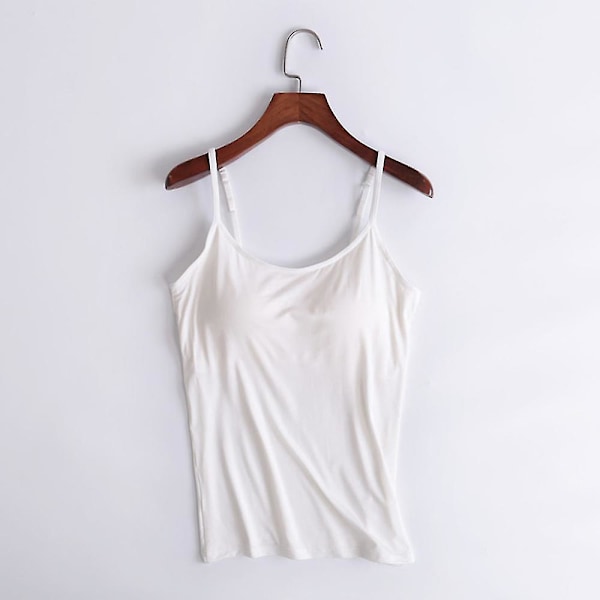 Slim Fit Polstret Camisole Tank Tops med Innebygd BH S Rosa