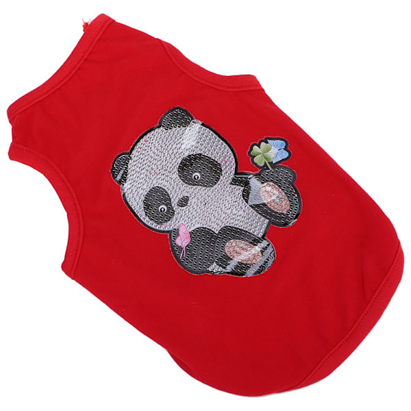 Hundtröjor Tryckta Strassmålning Husdjur T-shirt Mjuk Andningsbar Sweatshirt för Hundar och Katter(Röd M)