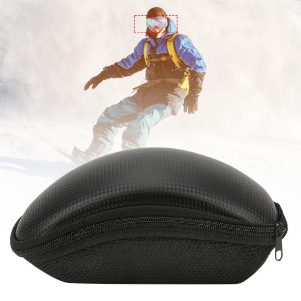 Bærbar Ski Snow Goggle Protector Moderigtig bæretaske Box Hard Case med lynlås