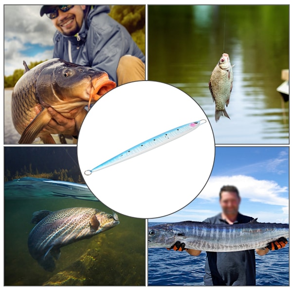 2 stk. fiskeformet lokkebete med levende svømmebevegelse, blå