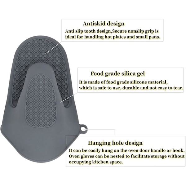 Värmebeständig silikongrythållare miniugnsvantar - set med 2 (röda) för bakning, matlagning, grillning