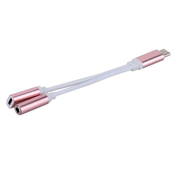 2 i 1 Type C till 3,5 mm ljuduttagsdelarekabel Typ C ljudadapterkabel