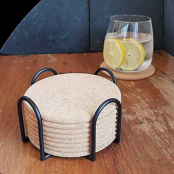 4-pak metal coaster holder til 4-tommer runde og firkantede coasters, holder 4 til 8 coasters