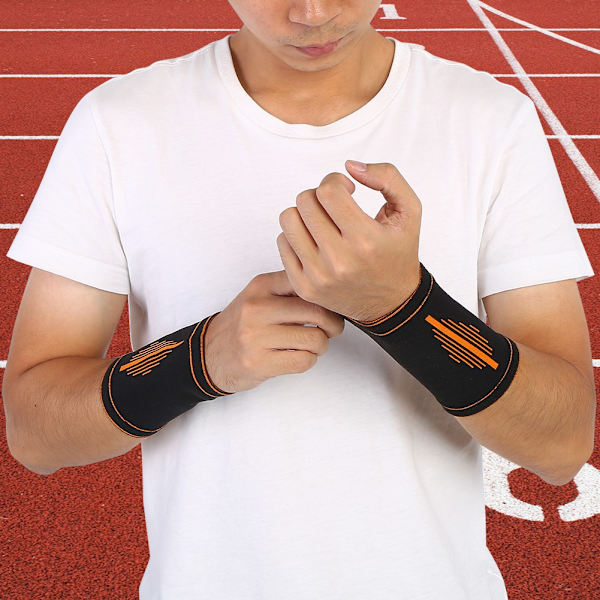 1 par sort unisex sportsnylon håndledsstøtte Protector Guard Beskyttende armbånd