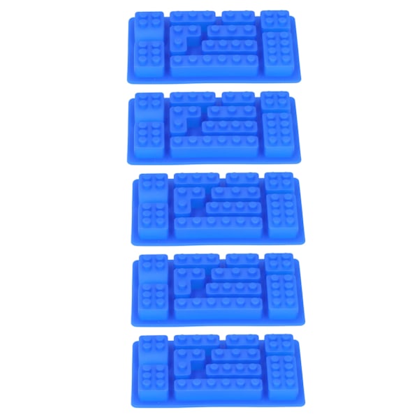 5 stk blå silikon isbitform blokkform sjokolade kake DIY bakeform for bakeri hjem