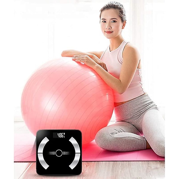 Intelligent Digital Toalett Kroppsvikt Svart USB-laddning 26*26cm