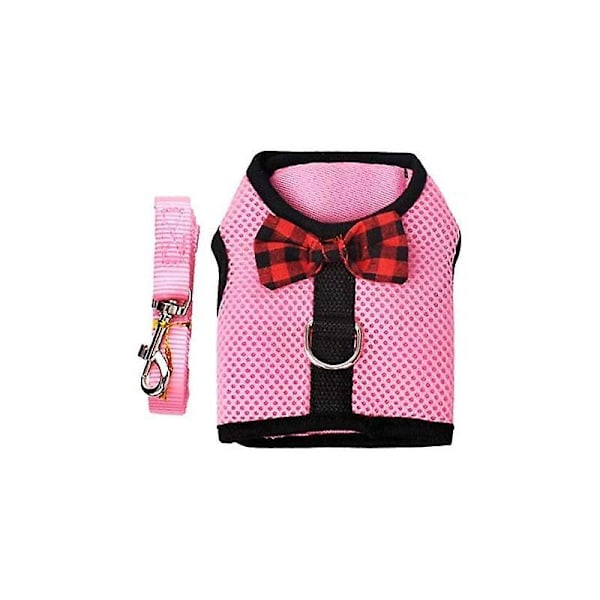 Sele for kaniner med elastisk bånd, egnet for små kjæledyr (S: Bryst (20-23cm), Rosa) -