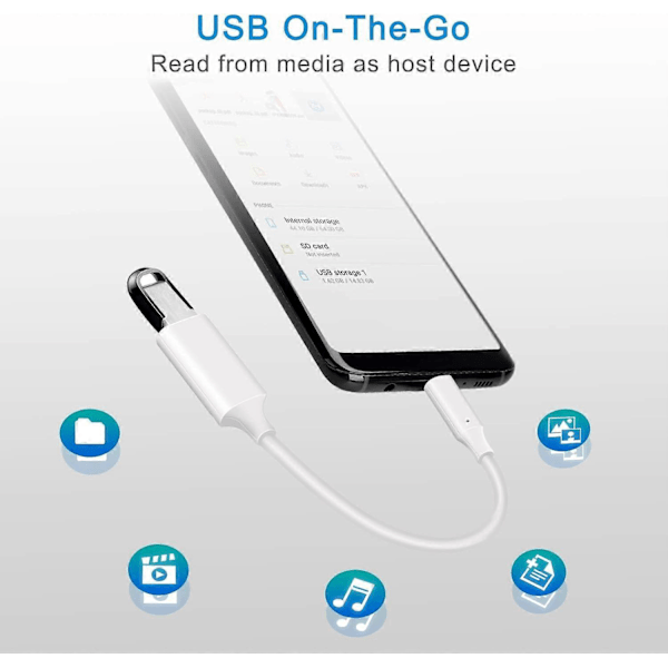 2 st Vita USB C Hane till USB 3.0 Hona Adapter 2-Pack, Thunderbolt 3 Typ C OTG-omvandlare för MacBook Pro, iPad Air 4 5, Galaxy Z Fold 5, S23 S22 Plu