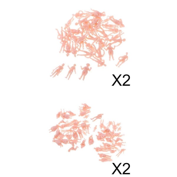 Set med 200 blandade 1/87 Personfigurer Miniatyrer Tåglandskap Layout--