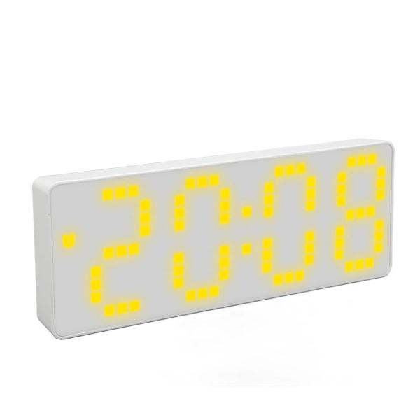 Digital väckarklocka Justerbar ljusstyrka Ljusgult nummer Desktop LCD elektronisk klocka med Temp Display