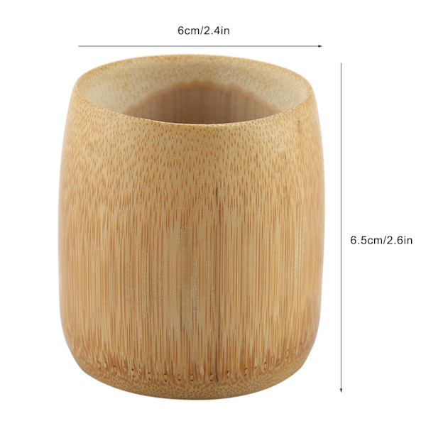 Luonnollinen puhdas bambu-teekuppi, käsintehdyt maalittomat, ympäristöystävälliset vesikupit (Round Mouth M)