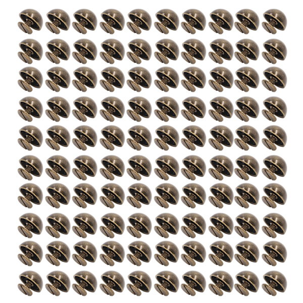 100 sæt champignonnitter rundt hoved 10 mm galvanisering halvcirkellegering Rundt hoved nitter til punk tøj sko bronze