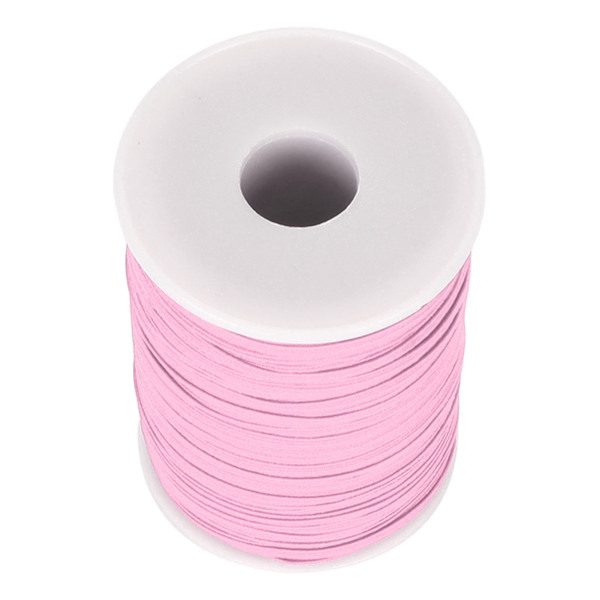 Elastisk ledning 50 Yards 0,1 tommer bred blød fleksibel nylon åndbar vaskbar armbåndssnor til håndværk DIY perler Pink