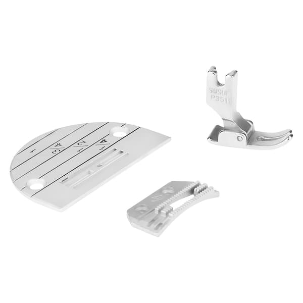 3 stk. Industrisymaskintilbehør Nålplate Trykkfot Kit Sett