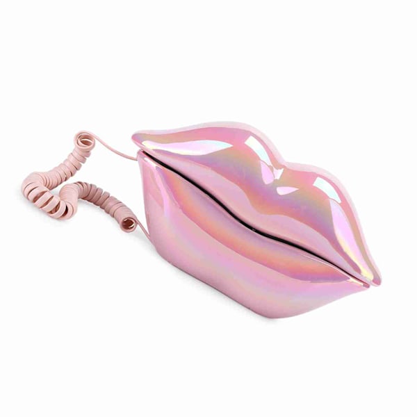 Galvanoplastia Pink Funny Lip Telephone WX-3016 Fashionable Number Storage Function