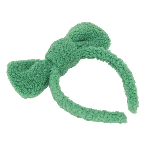Spa-hårbånd Blødt mikrofiber grønt sødt sløjfe-design ansigtsvaskehårbånd til kvinder og piger