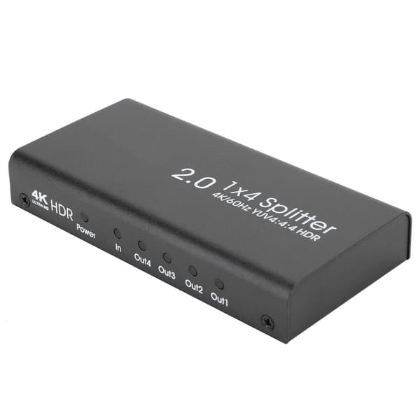 HDMI2.0 High Definition Splitter 4K 60HZ 1x4 HDMI 1 ind 4 ud Split Screen 100‑240VAU