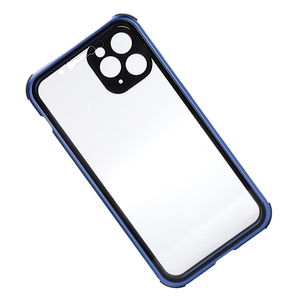 Anti-Peep Magnetisk Adsorption Telefonfodral Fram och Bak Glas Telefonfodral för IPhone 11ProBlå