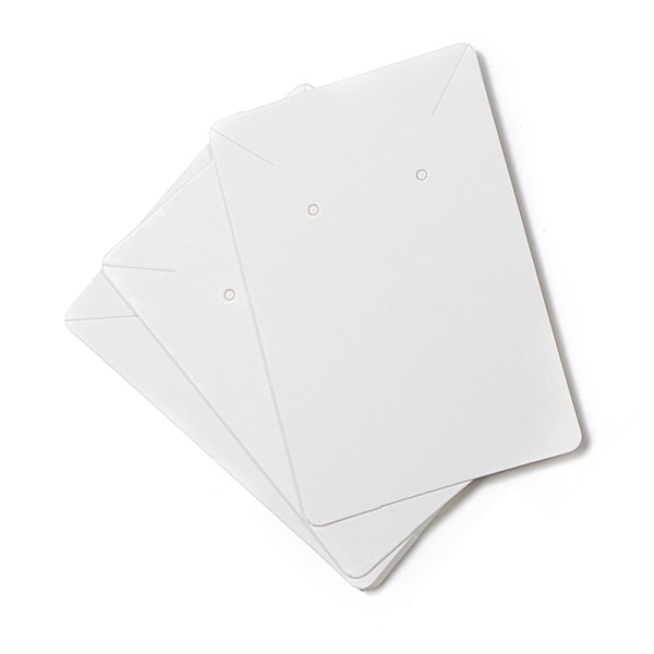 100 kpl korvakortteja 6x9cm tyhjä kraft-paperilappu 100 OPP-pussilla kaulakorujen rannekorujen esittelyyn valkoinen