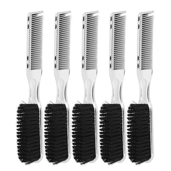 5kpl partakampa Hopeanvärinen ABS Nylon Antistaattinen Silottava Miellyttävä Hiusten Muotoilu Set Koti Salon Beauty