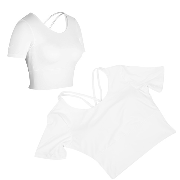 Kvinners sommer sexy sports shorts ermet topper for yoga fitness trening sport tilbehør hvit M