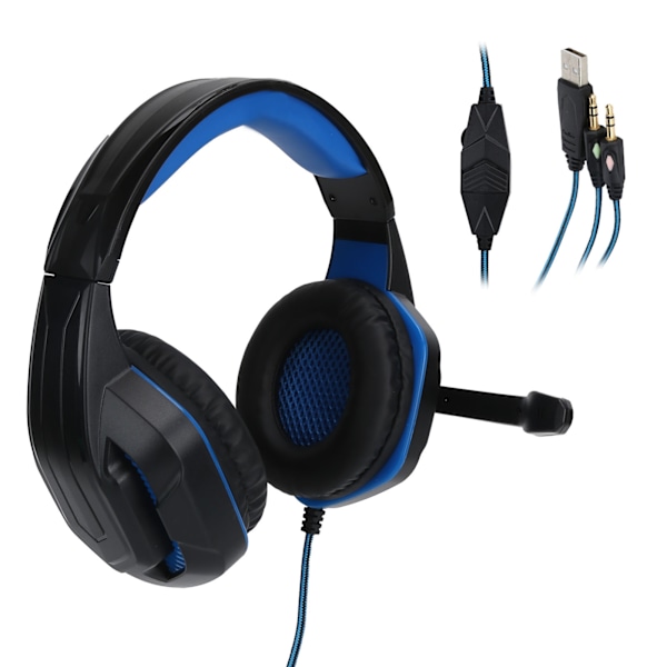 G311 kablet spillhodesett med kult LED-lys mikrofon for datamaskin PC bærbare datamaskiner 2m