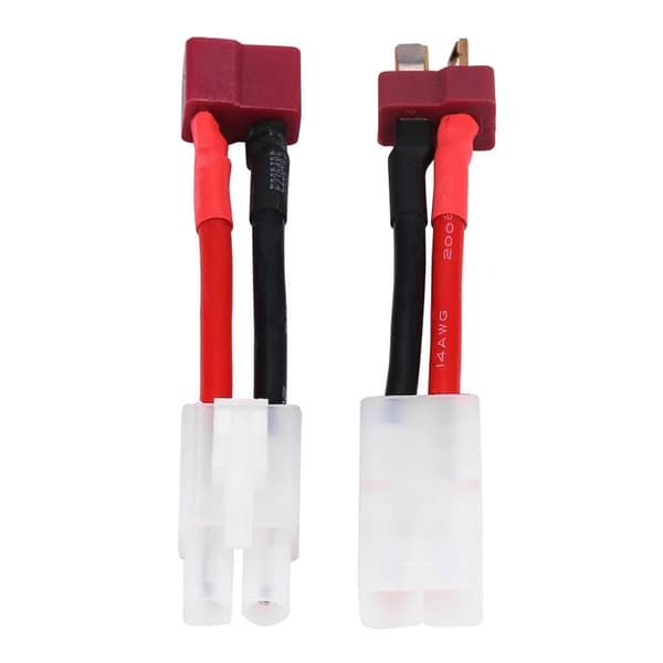 2 stk./sæt T-stik hun/han til Tamiya han/hun adapterkabel 14 AWG ledning RC tilbehør