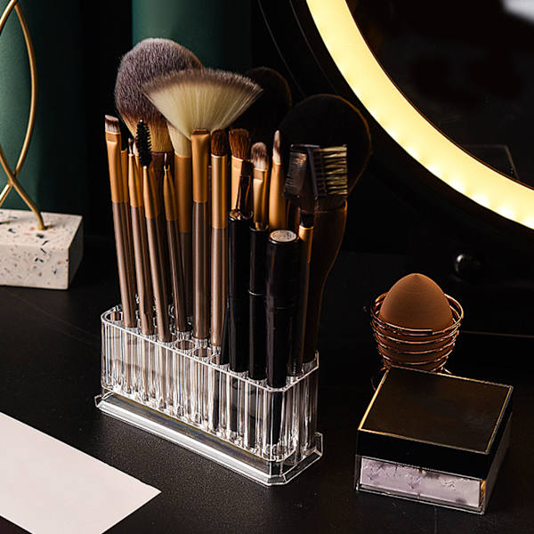 Eyeliner-holder Organizer til kvinder 26 slots Transparent Lip Liner Organizer Eyebrow Pencil Organizer til Makeup Brushes