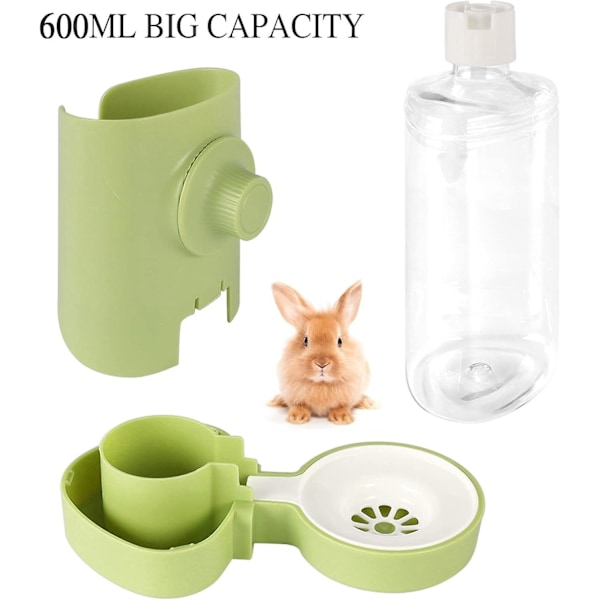 Automatisk Vattendispenser för Husdjur, Kanin Vattendispenser, Hängande Vattenfontän 600ML Dispenser, för Kanin Chinchilla Marsvin Igelkott