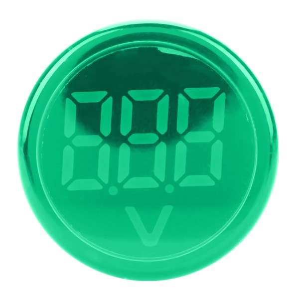 Rund LED-signallampa AC Digital display Voltmeterindikator (grön)
