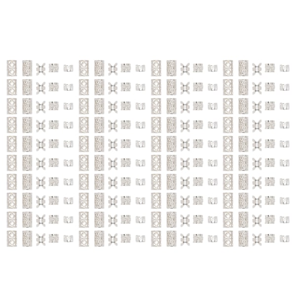 200st Vikings hårsmycken Norse Runor Flätor Tube Pärlor Dreadlocks Dekoration Tillbehör Silver