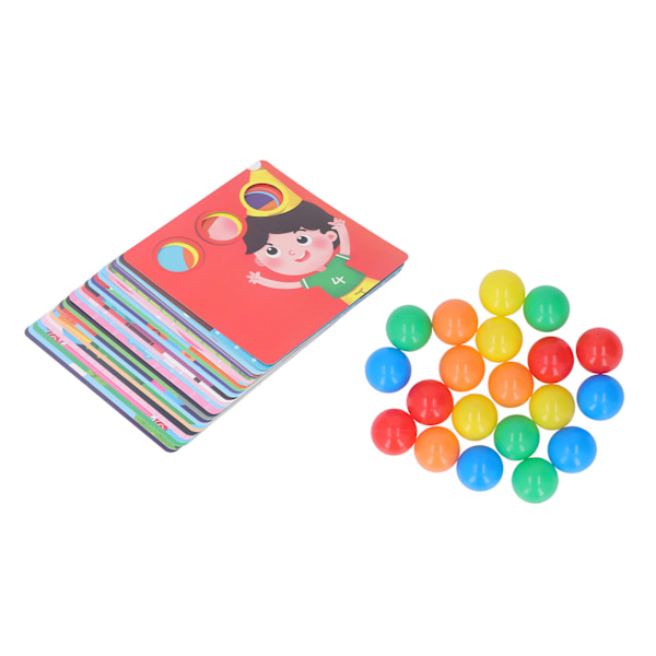 Färgmatchning Peg Puzzle Spel Fin Motorisk Färgmatchning Pegboard Leksak för Småbarn med 20 Färgglada Bollar