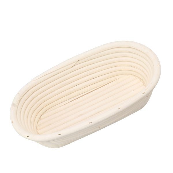 25cm Brød Hævekurv Sæt Oval Naturlig Rattan Surdej Hævekurv Dejskraber Klud Liner Pensel
