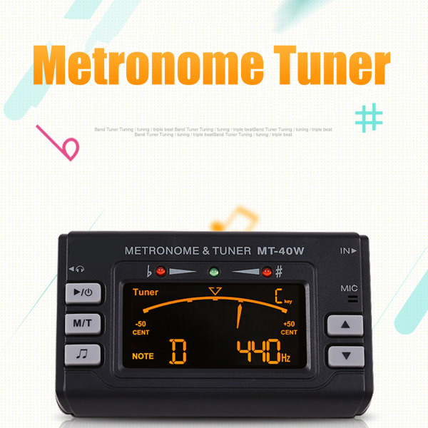 Elektrisk LCD-metronomtuner - 3 pickup-tilstande til guitar, violin og saxofon