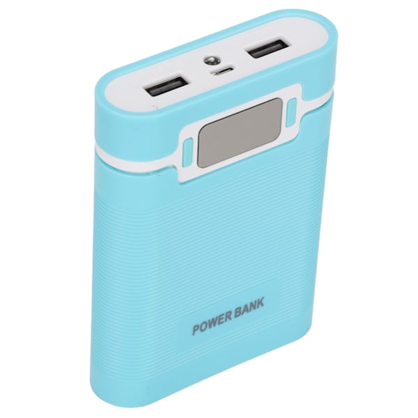 DIY Mobil 18650 Batteriladdare Powerbank 4 Batterier Kapacitetslåda Mikroingång 2-vägsladdning med LCD-display Blå