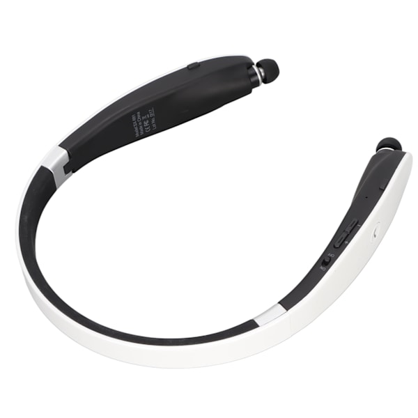 Bluetooth hörlurar med nackband Stereo brusreducerande hopfällbara infällbara öronsnäckor Trådlöst headset med mikrofon Vit
