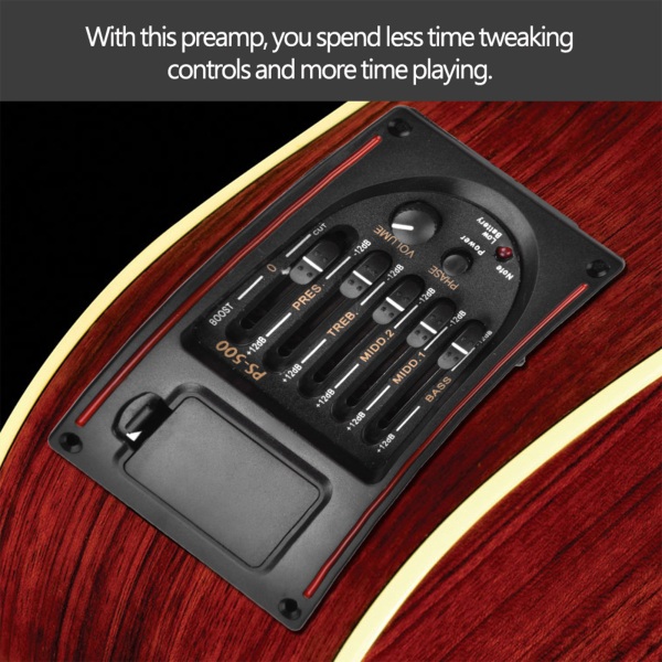 Digital 5-bånds equalizer pickup for akustisk gitar