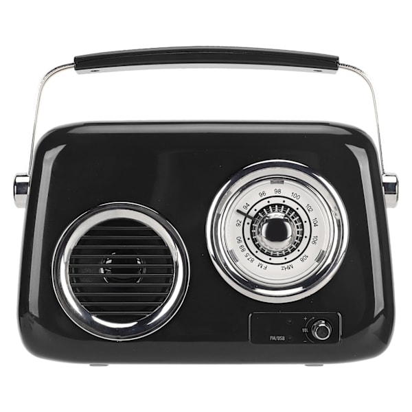 Retro Radio Bluetooth Kaiutin Kannettava Kädessä pidettävä HiFi Stereo Ääni Söpö vanhanaikainen radiokaiutin juhliin ulkona musta